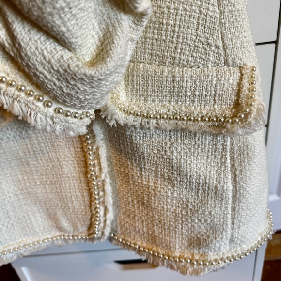 Ivory Khloe Faux-Pearl Bouclé Blazer by Cinq a Sept - Picture 13 of 14